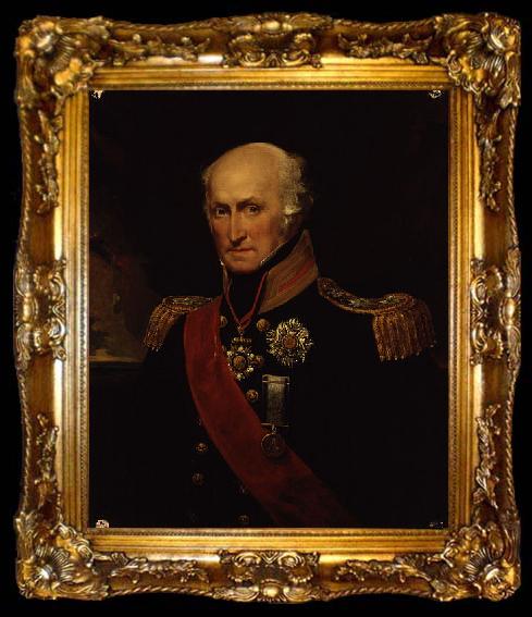framed  John Hayter Admiral Sir Benjamin Carew c 1833, ta009-2